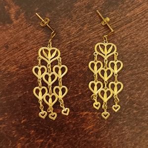 Gold heart earrings